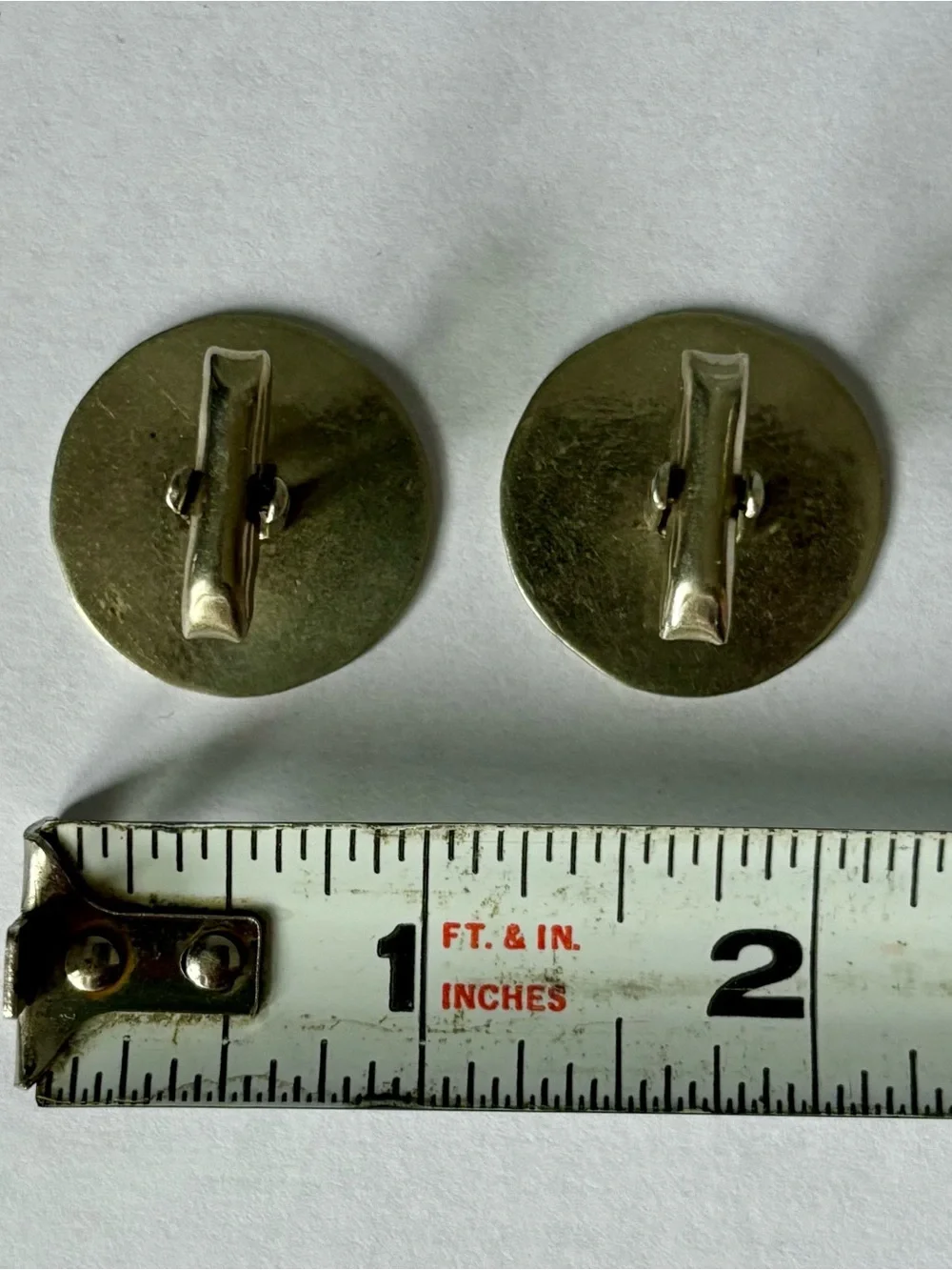Vintage Alpaca Mexican Aztec Cuff links pair of 2